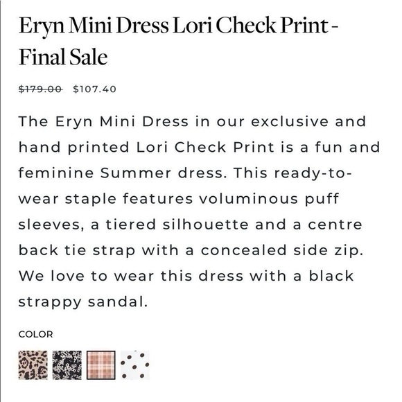 Faithfull The Brand Eryn Mini Dress Lori Check Print XL - Picture 12 of 12